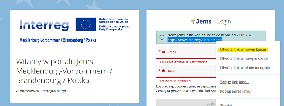 PL – Links im Jems öffnen